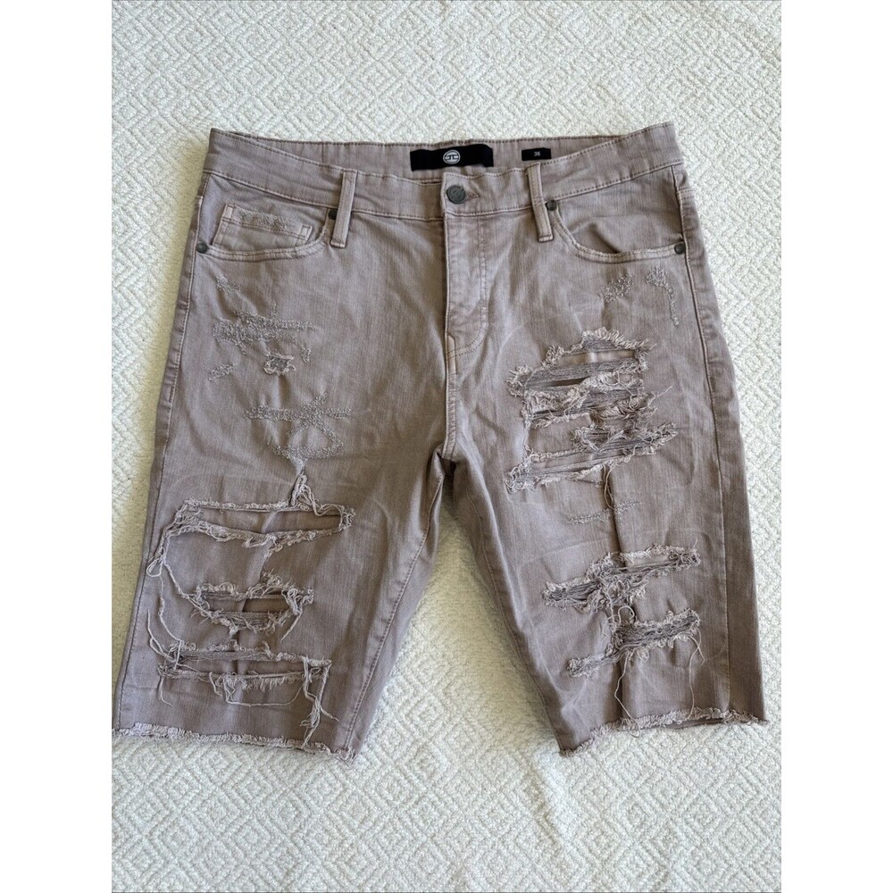 Jordan Craig Twill Garment Dyed Denim Shorts Men’s 36 Light Purple/Gray Distress